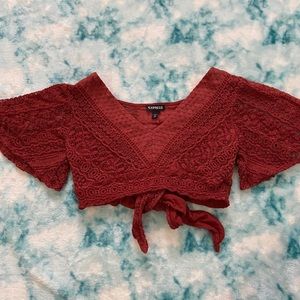 Express Burgundy/Maroon Lace Top